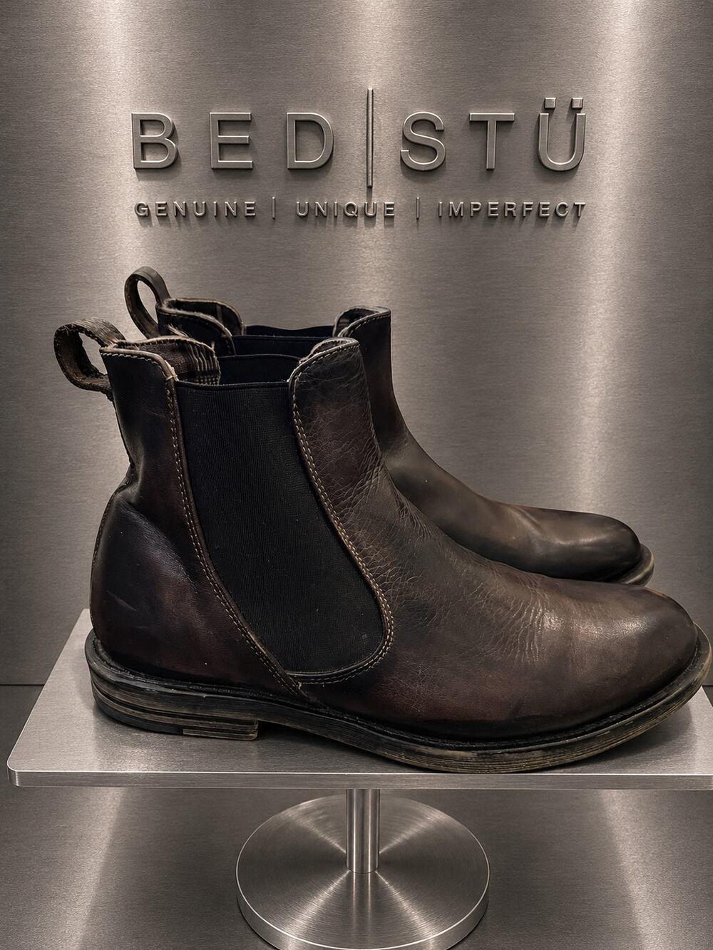 BED|STÜ Nando Men’s 8 Brown Leather Chelsea Ankle Boots EU 41